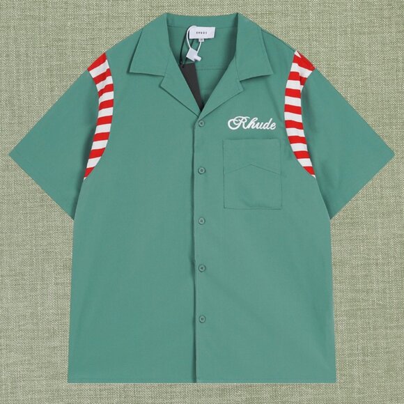 RHUDE MEN'S GREEN SHIRT - Picture 1 of 4